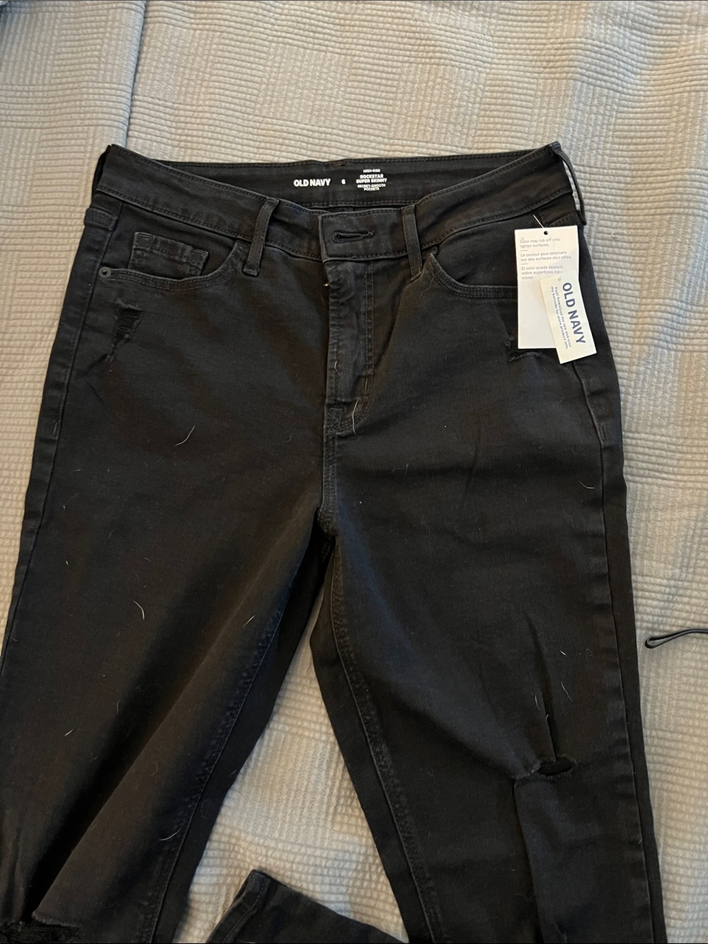 Old Navy Women's Black Ripped Skinny Jeans